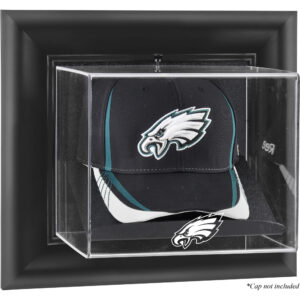 Philadelphia Eagles – Wandmontierbare Vitrine mit Kappenlogo, schwarzer Rahmen