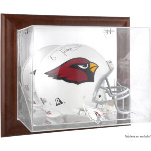 Arizona Cardinals – Helmetui mit Logo, zur Wandmontage, brauner Rahmen