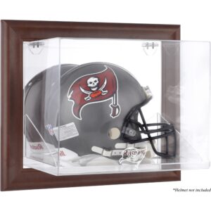 Tampa Bay Buccaneers – Helmetui mit Logo und Wandmontage, brauner Rahmen