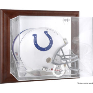 Indianapolis Colts Helmetui mit Logo, zur Wandmontage, brauner Rahmen