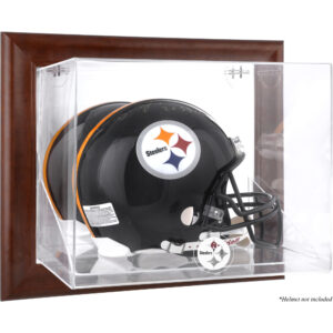 Brauner Helmkoffer mit Pittsburgh Steelers-Logo zur Wandmontage