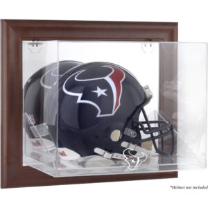 Houston Texans – Helmetui mit Logo, zur Wandmontage, brauner Rahmen