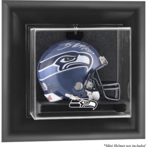 Seattle Seahawks – Mini-Vitrine mit Helmlogo, schwarz gerahmt und zur Wandmontage