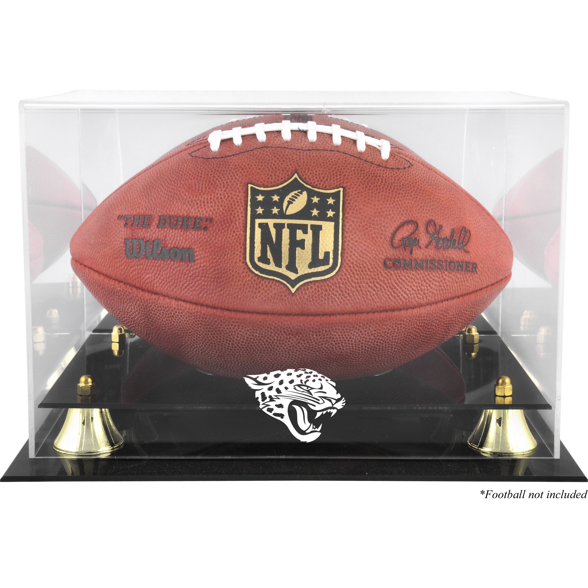 Goldene klassische Football-Vitrine der Jacksonville Jaguars (2013-heute) mit verspiegelter Rückseite