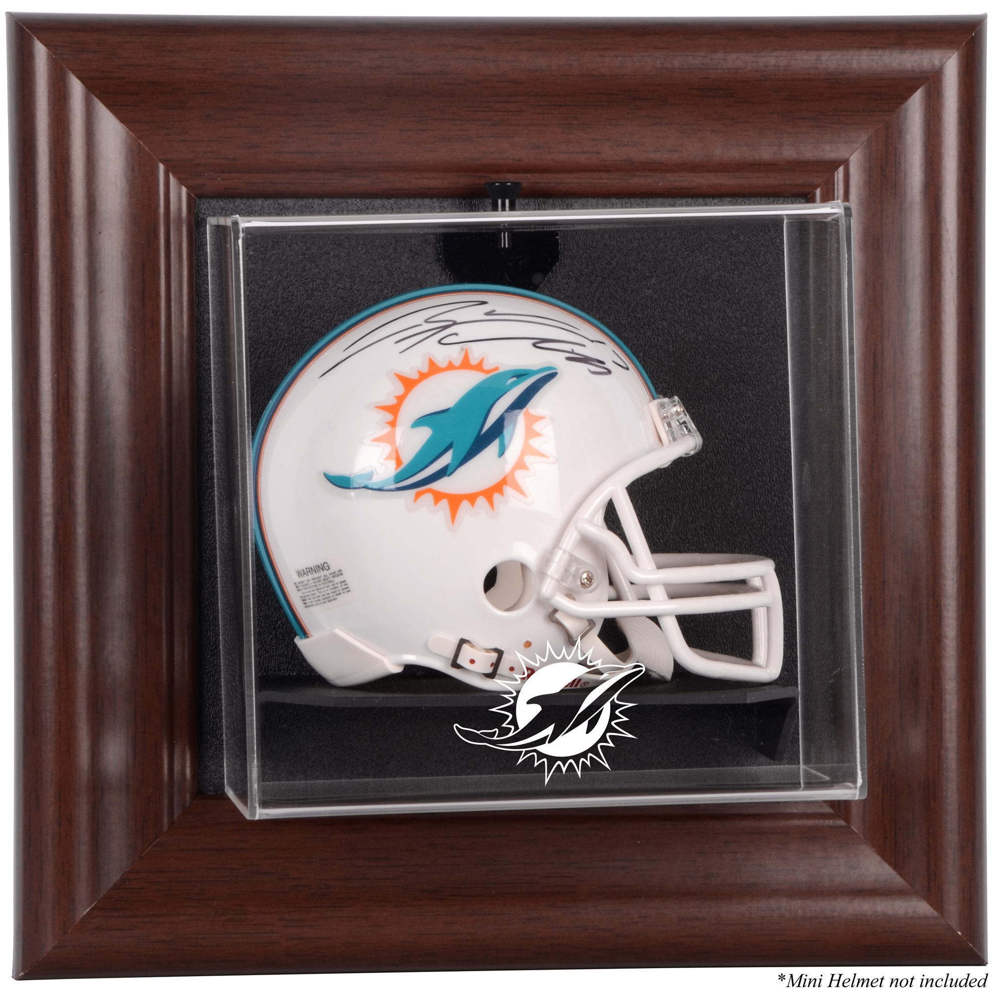 Miami Dolphins (2013-heute) Mini-Helmhülle mit braunem Rahmen zur Wandmontage