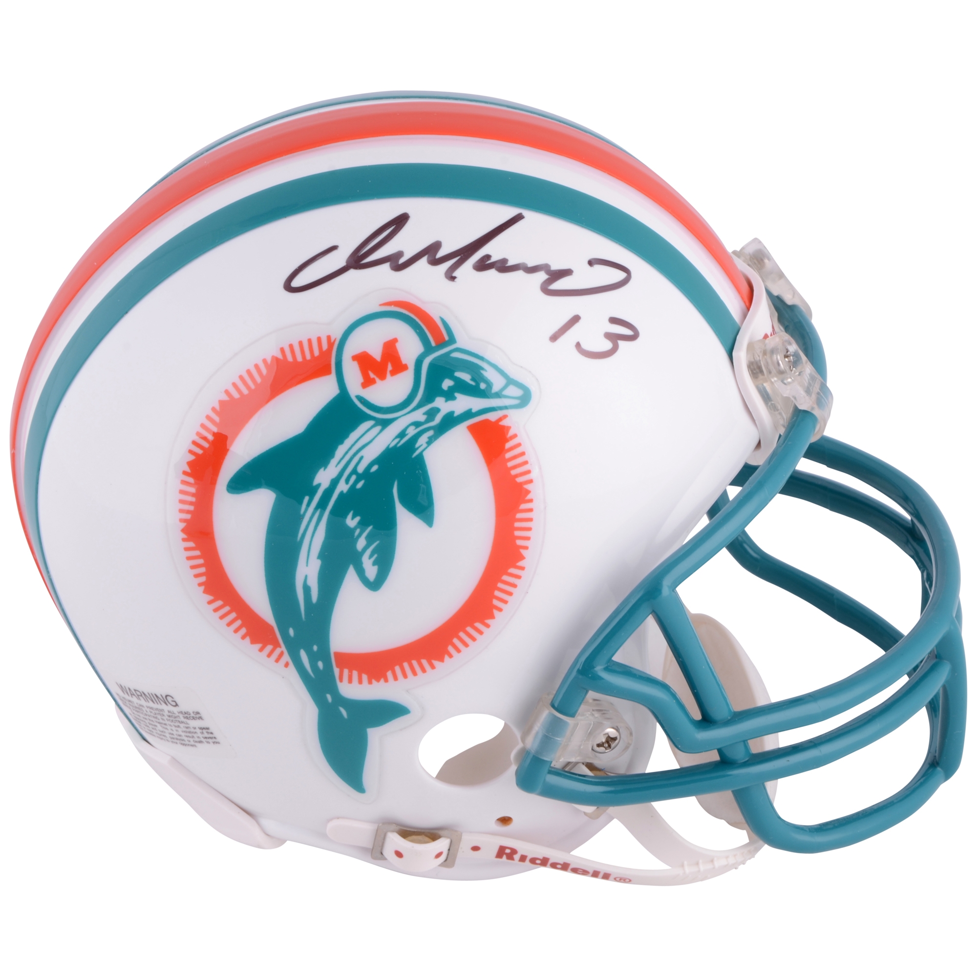 Dan Marino Miami Dolphins signierter Riddell 1980-1996 Throwback Minihelm