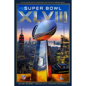 2014 Seattle Seahawks vs. Denver Broncos 36″ x 48″ Leinwand Super Bowl XLVIII Programm