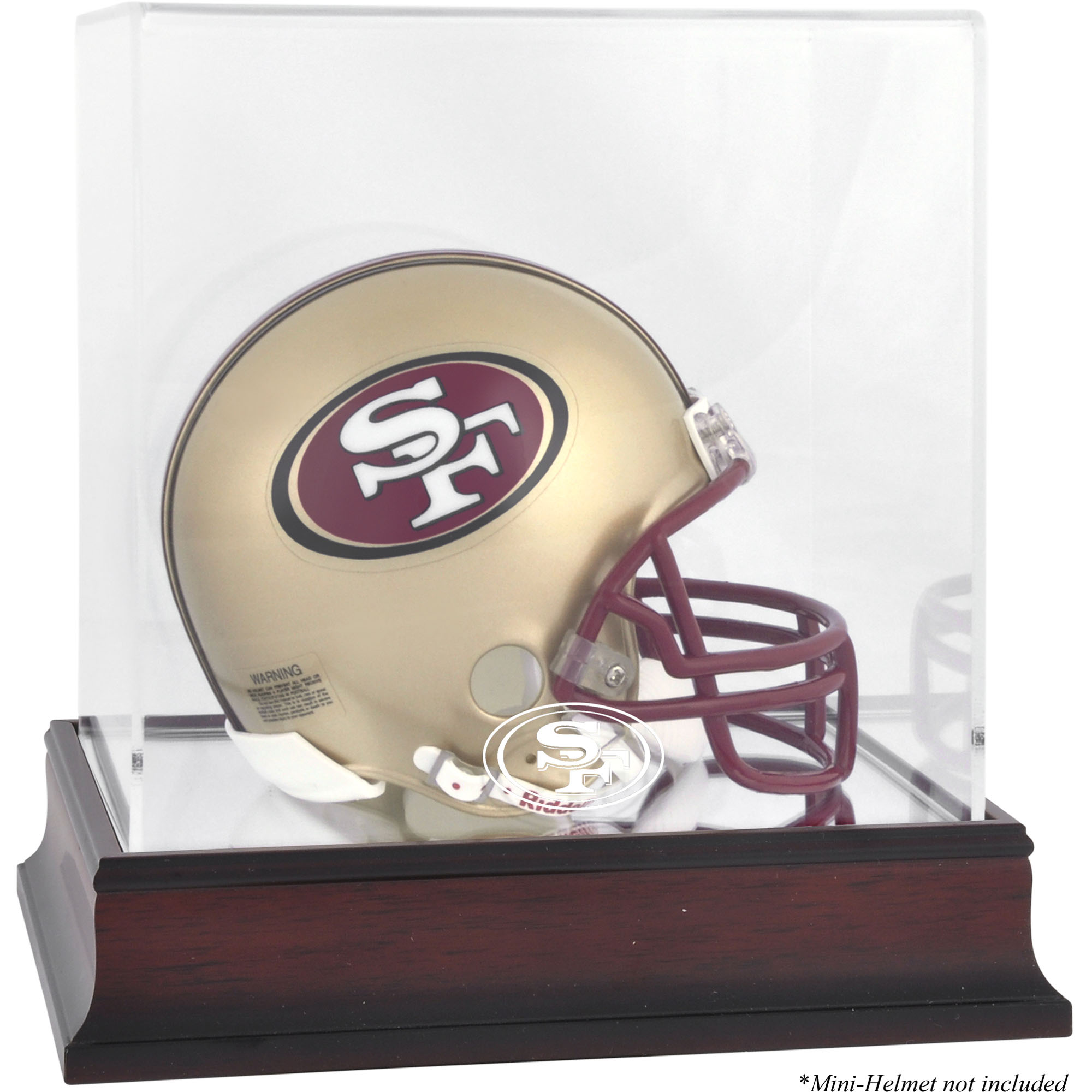 Mini-Vitrine mit Logo der San Francisco 49ers aus Mahagoni