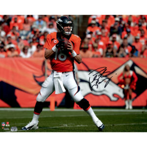 Signiertes Foto von Peyton Manning von den Denver Broncos, 16 x 20 Zoll, orangefarbenes Trikot