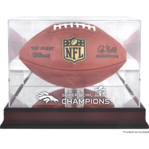 Denver Broncos Mahagoni Football Super Bowl 50 Champions Logo Vitrine