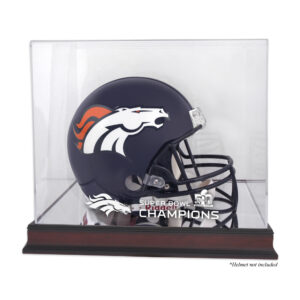 Denver Broncos Mahagoni Helm Super Bowl 50 Champions Logo Vitrine