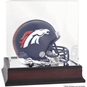 Denver Broncos Mahagoni Mini Helm Super Bowl 50 Champions Logo Vitrine