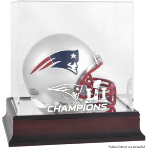 New England Patriots Super Bowl LI Champions Mahagoni Mini-Helm-Logo-Vitrine