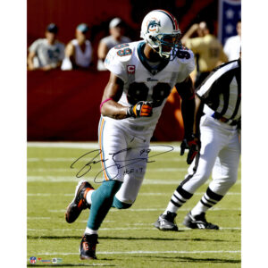 Jason Taylor, Miami Dolphins, signiertes Lauffoto, 16 x 20 Zoll, mit der Aufschrift „HOF 17“