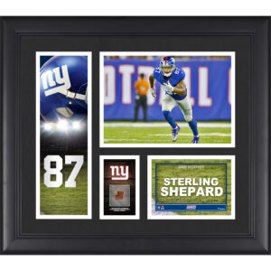 Sterling Shepard New York Giants Gerahmte 15″ x 17″ Spielercollage mit einem Stück eines beim Spiel verwendeten Footballs