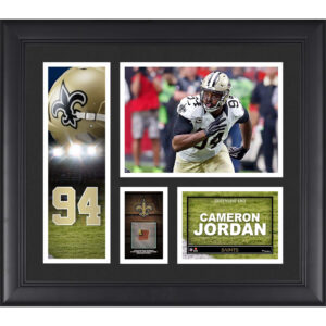 Cameron Jordan New Orleans Saints Gerahmte 15″ x 17″ Spielercollage mit einem Stück eines beim Spiel verwendeten Footballs