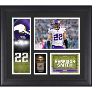 Harrison Smith Minnesota Vikings Gerahmte 15″ x 17″ Spielercollage mit einem Stück Spiel-Football