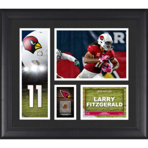 Larry Fitzgerald Arizona Cardinals Gerahmte 15″ x 17″ Spielercollage mit einem Stück eines beim Spiel verwendeten Footballs