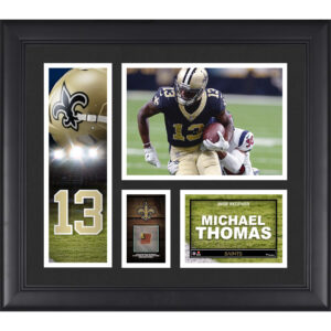 Gerahmte Spielercollage der New Orleans Saints von Michael Thomas, 15 x 17 Zoll, mit einem Stück eines beim Spiel verwendeten Footballs