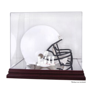 Super Bowl LII Mahagoni Helm Logo Vitrine