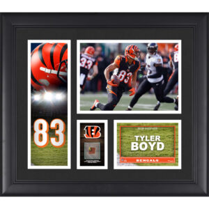 Tyler Boyd Cincinnati Bengals – Gerahmte 15 x 17 Zoll große Spielercollage mit einem Stück eines beim Spiel verwendeten Footballs