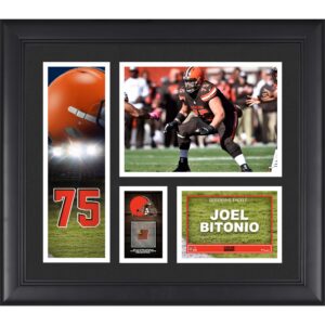 Joel Bitonio Cleveland Browns Gerahmte 15″ x 17″ Spielercollage mit einem Stück eines beim Spiel verwendeten Footballs