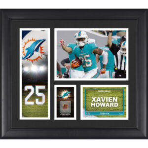 Xavien Howard Miami Dolphins Gerahmte 15″ x 17″ Spielercollage mit einem Stück eines beim Spiel verwendeten Footballs