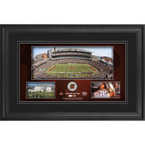 Cincinnati Bengals – gerahmte Stadion-Panoramacollage, 10 x 18 Zoll, mit beim Spiel verwendetem Football – limitierte Auflage von 500 Stück