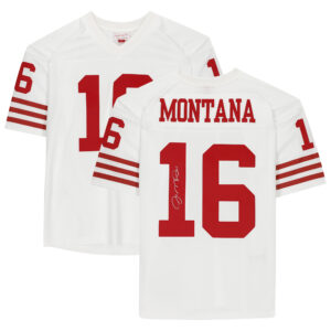 Joe Montana – Signiertes weißes Mitchell & Ness-Replika-Trikot der San Francisco 49ers