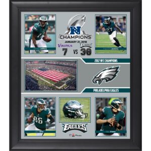 Gerahmte Collage der Philadelphia Eagles 2017 NFC Champions, 15 x 17 Zoll