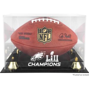 Goldene Vitrine mit dem Logo der Philadelphia Eagles für die Champions des Super Bowl LII