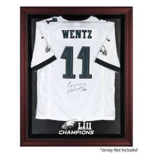 Philadelphia Eagles Super Bowl LII Champions Trikot-Logo-Vitrine mit Mahagoni-Rahmen