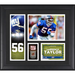 Lawrence Taylor New York Giants Gerahmte 15″ x 17″ Spielercollage mit einem Stück Spiel-Football