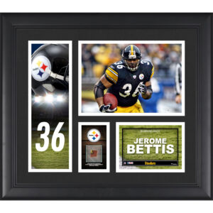 Jerome Bettis Pittsburgh Steelers Gerahmte 15″ x 17″ Spielercollage mit einem Stück eines beim Spiel verwendeten Footballs