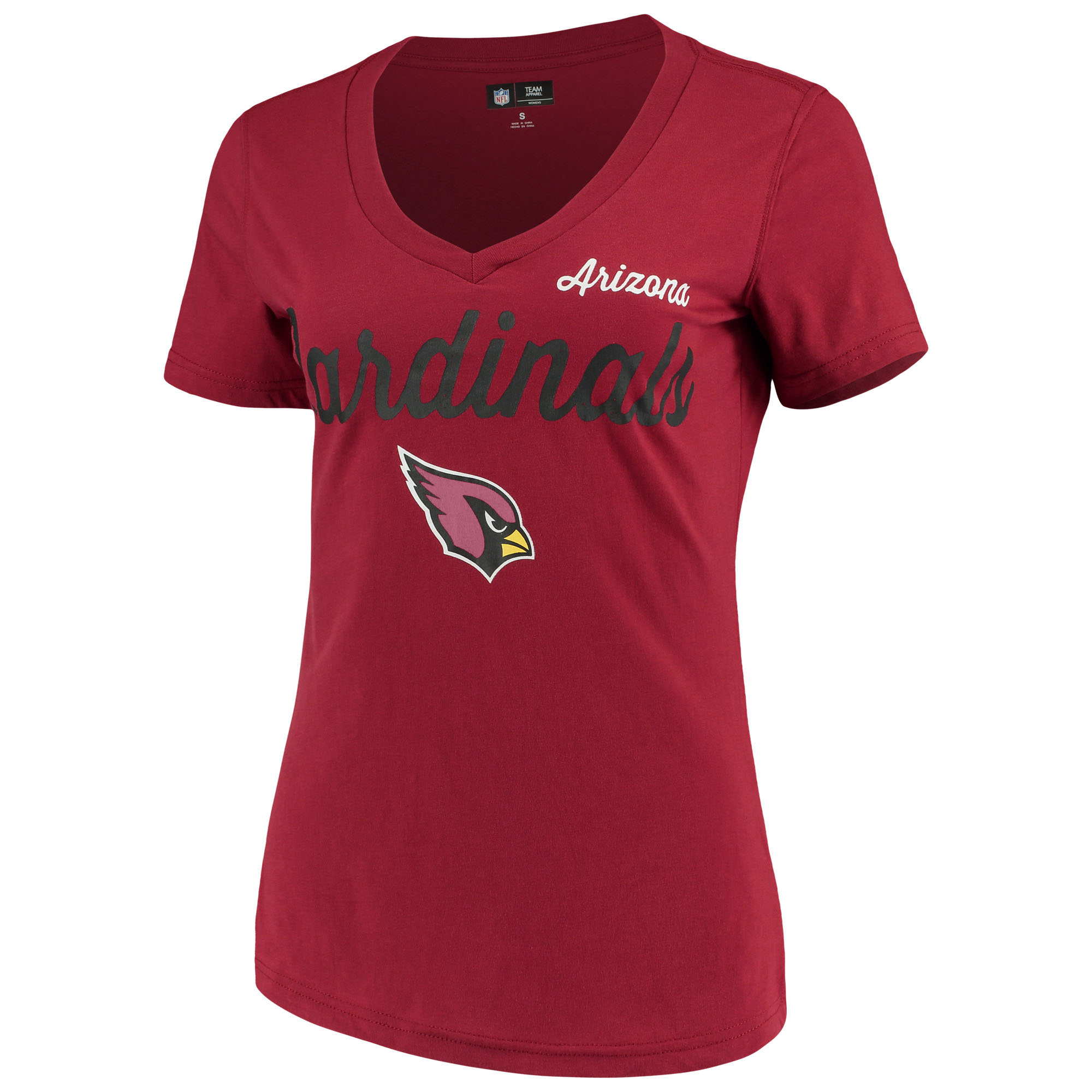 Damen G-III 4Her von Carl Banks Cardinal Arizona Cardinals Post Season T-Shirt mit V-Ausschnitt