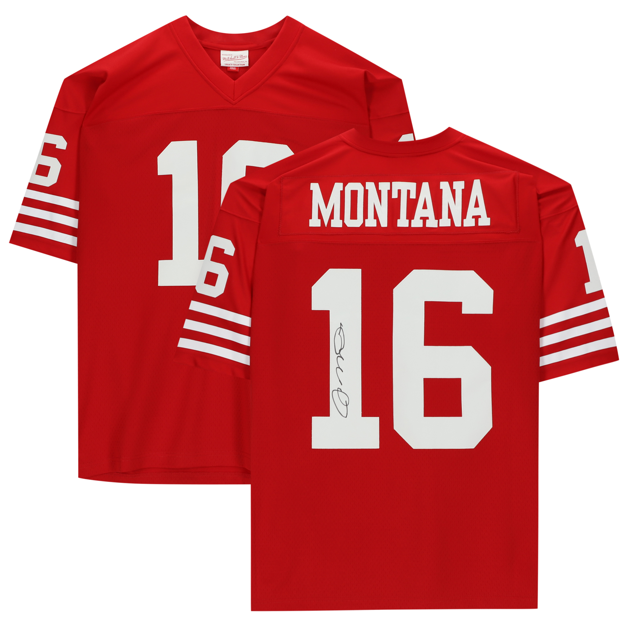 Joe Montana – Signiertes Mitchell & Ness-Trikot in Rot von den San Francisco 49ers