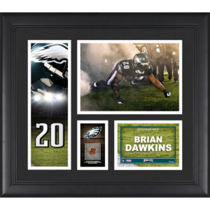 Brian Dawkins Philadelphia Eagles Gerahmte 15 x 17 Zoll große Spielercollage mit einem Stück eines beim Spiel verwendeten Footballs