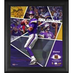 Kirk Cousins ​​Minnesota Vikings – gerahmte Collage eines Impact-Spielers, 15 x 17 Zoll, mit einem Stück eines beim Spiel verwendeten Footballs – limitierte Auflage von 500 Stück