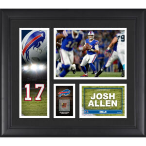 Josh Allen, Buffalo Bills, gerahmte 15 x 17 Zoll große Spielercollage mit einem Stück eines beim Spiel verwendeten Balls