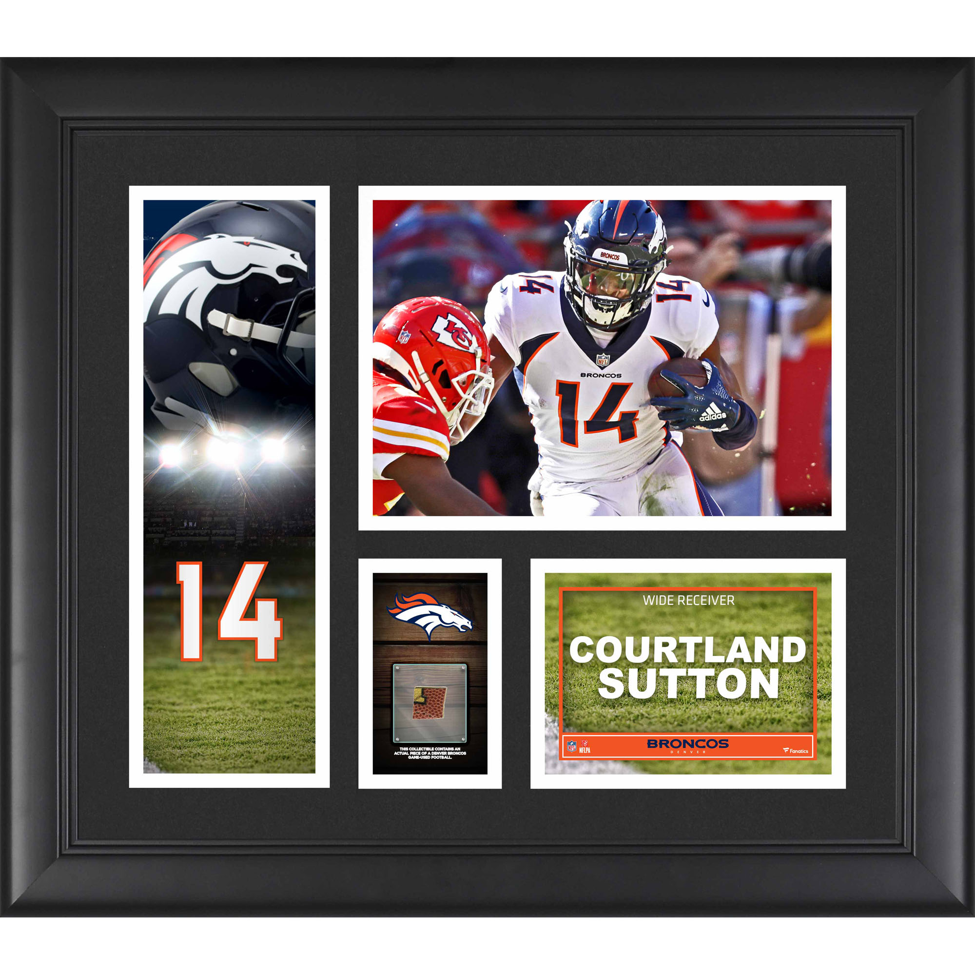 Courtland Sutton Denver Broncos, gerahmte 15 x 17 Zoll große Spielercollage mit einem Stück eines Spielballs