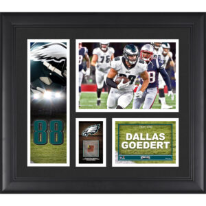 Dallas Goedert Philadelphia Eagles, gerahmte 15 x 17 Zoll große Spielercollage mit einem Stück eines Spielballs