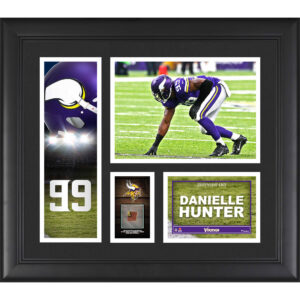 Danielle Hunter Minnesota Vikings Gerahmte 15″ x 17″ Spielercollage mit einem Stück eines Spielballs