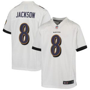 Weißes Nike Lamar Jackson Spieltrikot der Baltimore Ravens für Jugendliche