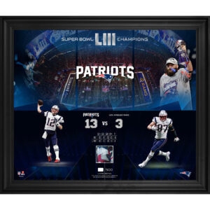 Gerahmtes Foto der New England Patriots vom Super Bowl LIII-Sieger, 50,8 x 60 cm, mit beim Spiel verwendetem Konfetti – limitierte Auflage von 500 Stück