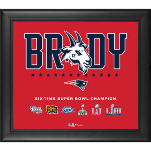 Tom Brady New England Patriots Gerahmte 15″ x 17″ G.O.A.T.-Collage