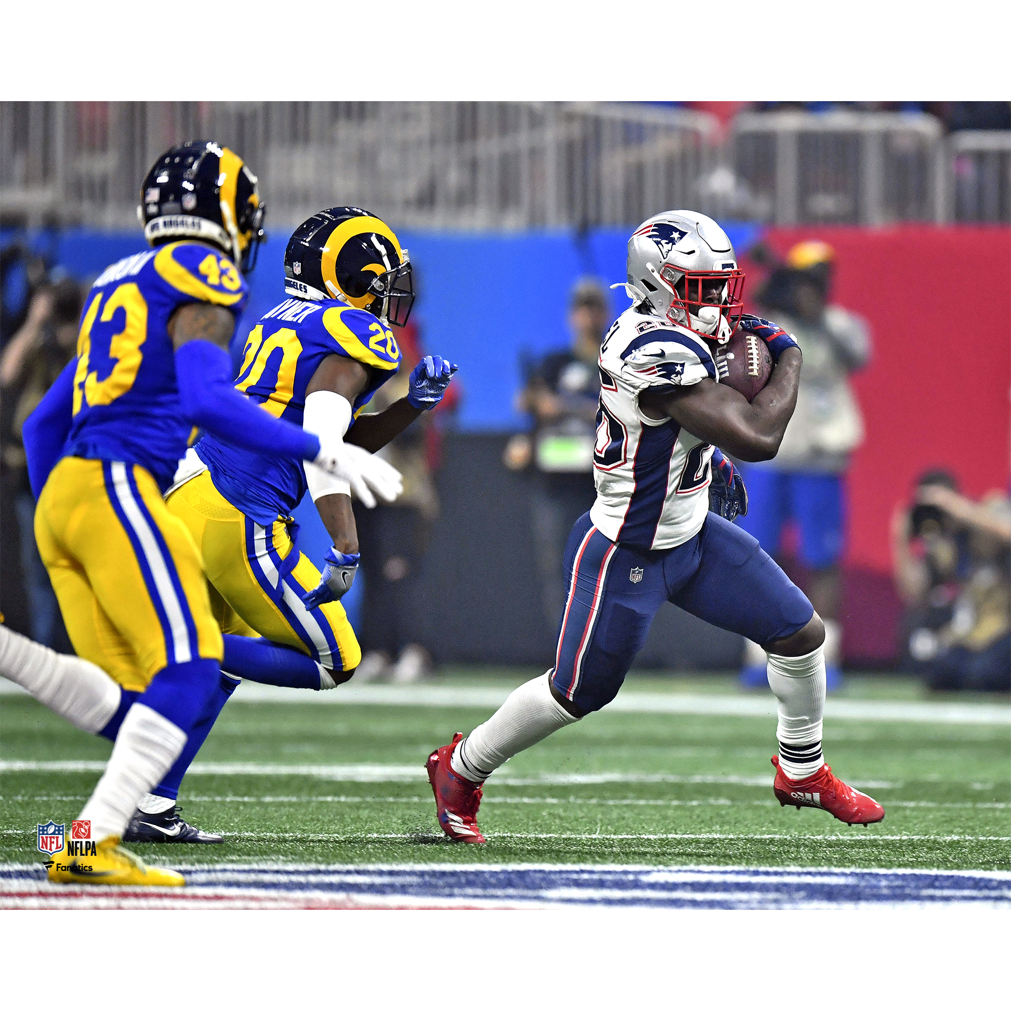 Sony Michel – Horizontales, unsigniertes Super Bowl LIII-Foto der New England Patriots