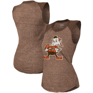 Majestic Threads Cleveland Browns Retro Tri-Blend Raglan-Muskel-Tanktop für Damen, Braun