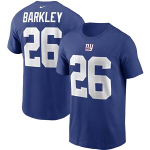 Nike Saquon Barkley Royal New York Giants T-Shirt mit Name und Nummer für Herren