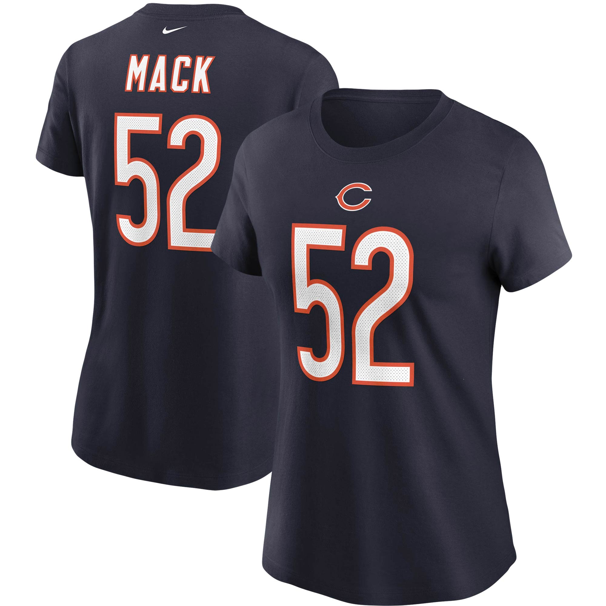 Nike Khalil Mack Chicago Bears T-Shirt mit Name und Nummer für Damen, Marineblau