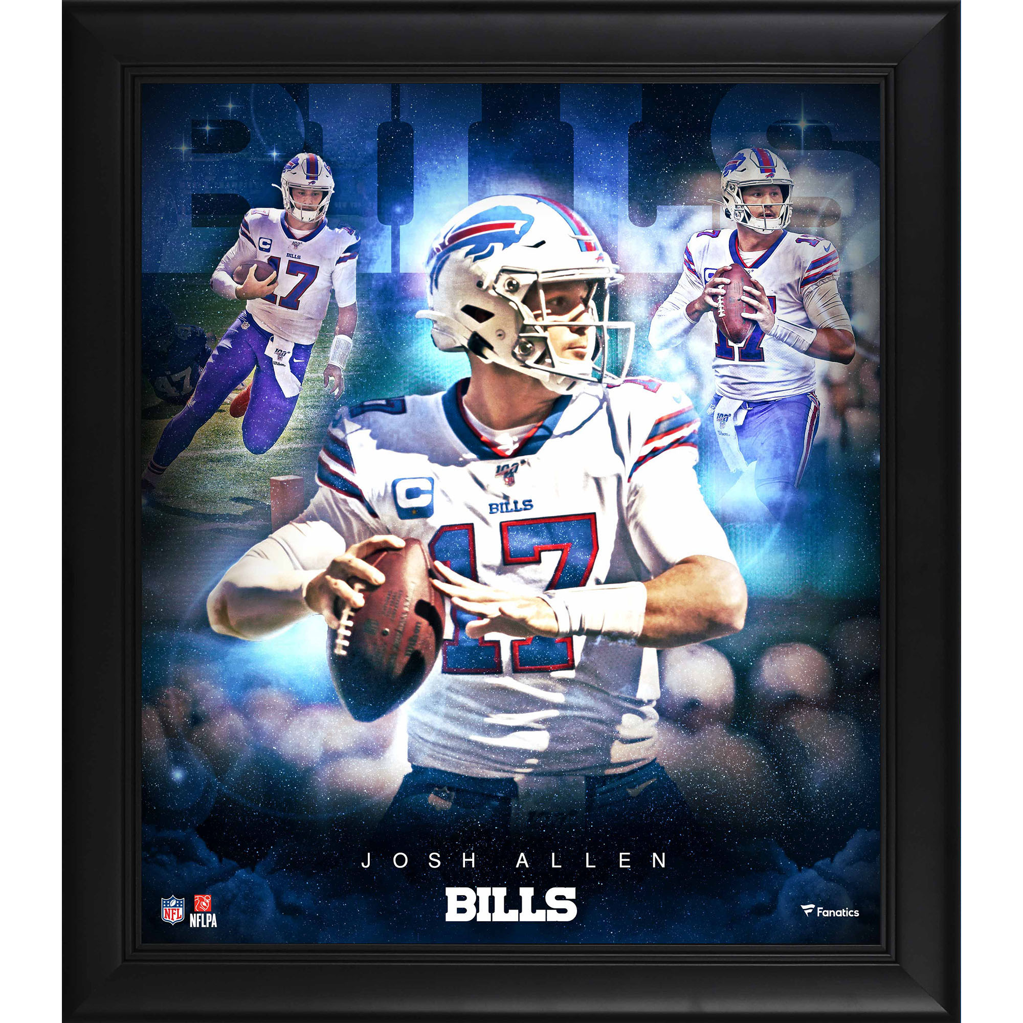 Josh Allen, Buffalo Bills, gerahmte Collage „Stars of the Game“, 15 x 17 Zoll